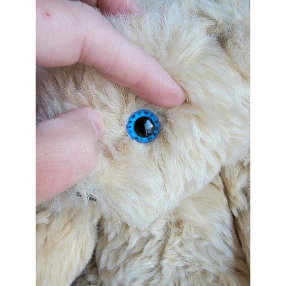 VERMONT TEDDY BEAR 16” Jointed Plush Teddy Bear Tan Stuffed Animal Blue Eyes - Picture 4 of 8